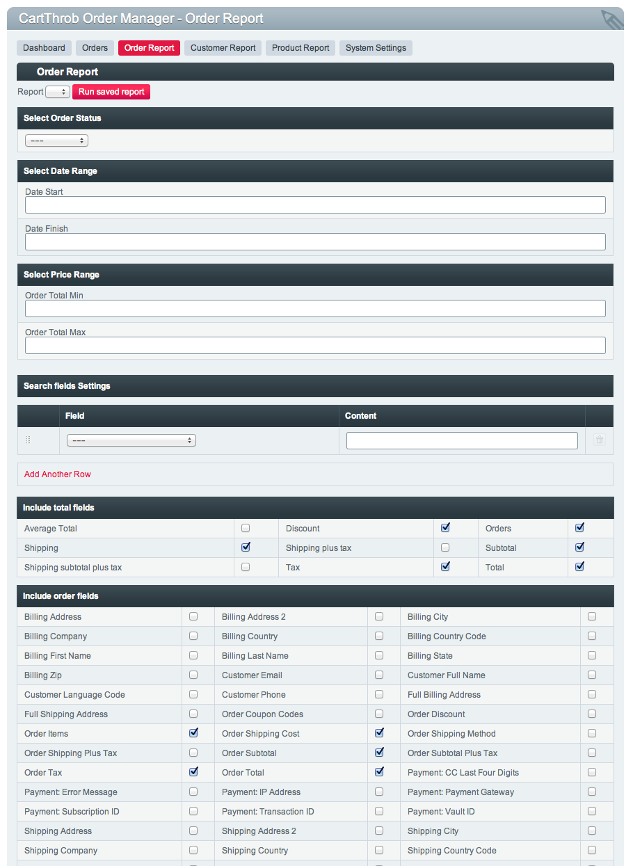 Customer report view.