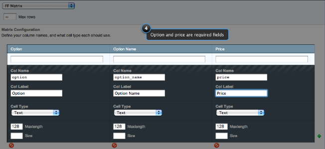 Alternate: Configuring FF
Matrix